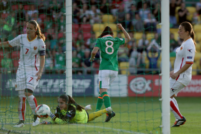 Aine O'Gorman scores her second goal of the game