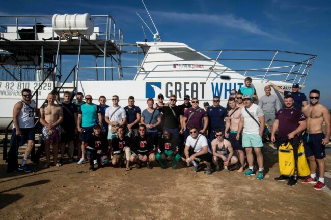 Players at the end of the shark cage outing