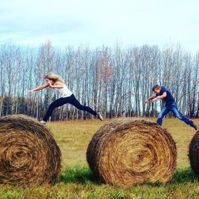 Oh to be a kid again... #jumpingbales #laketimefun