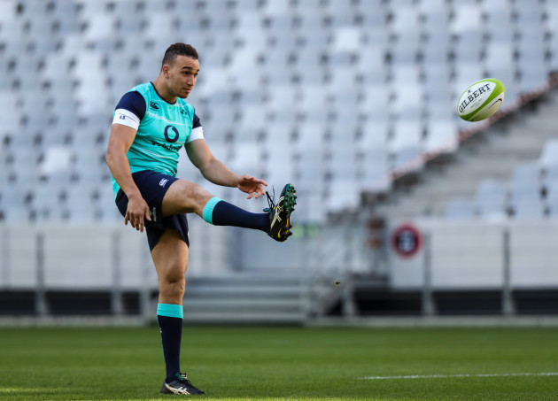 Ultan Dillane with the ball during training