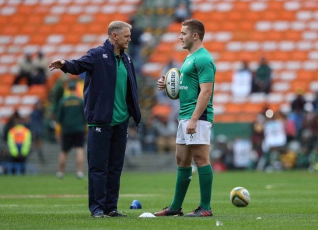 Joe Schmidt with Paddy Jackson