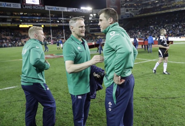 Joe Schmidt with CJ Stander after the match