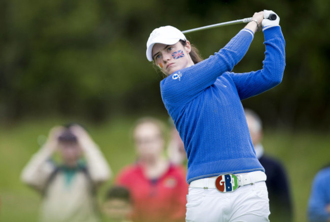 Leona Maguire tees-off on the 12th hole