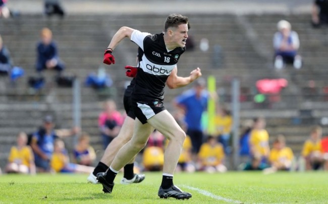 Kyle Cawley celebrates scoring a goal