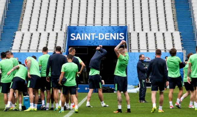 The Ireland team during training