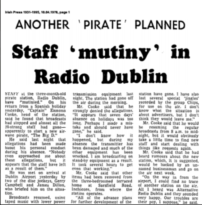 Irish Press article