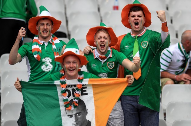 Ireland supporters inside the stadium