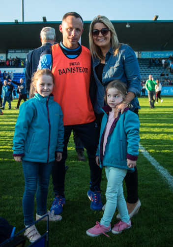 Joe Fortune celebrates his teams win with his family