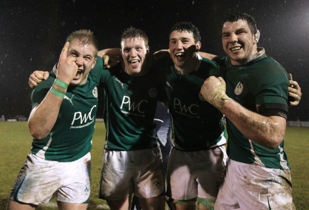Bryan Cagney, Jack O'Connell, Ben Marshall and Patrick Butler celebrate