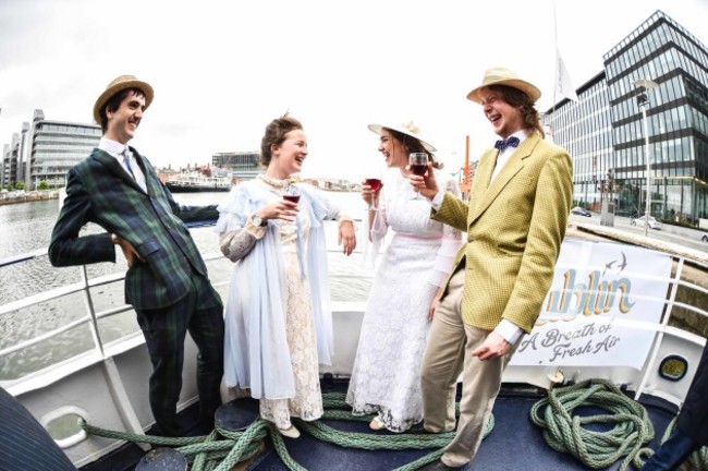 Sam Ford, Hannah Crowley, Caitriona Moloney & Robbie Doyle enjoying the Bloomsday Cruise in Dublin Bay.