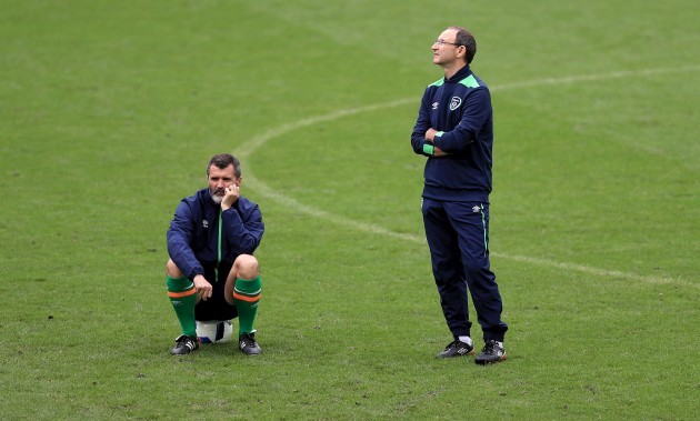 Martin O'Neill with Roy Keane