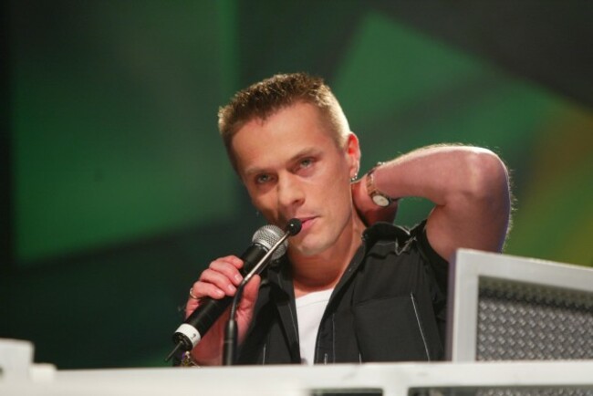 Larry Mullen U2 pictured at the Meteor Ireland Music Awards 2004 in The Point Depot .Photo:Photocall Ireland