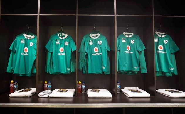 The Ireland changing room before the game