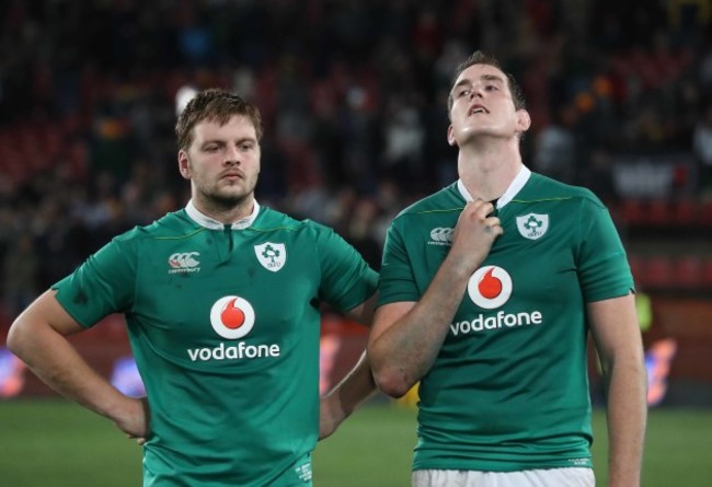Ireland&rsquo;s Iain Henderson and Devin Toner after the match
