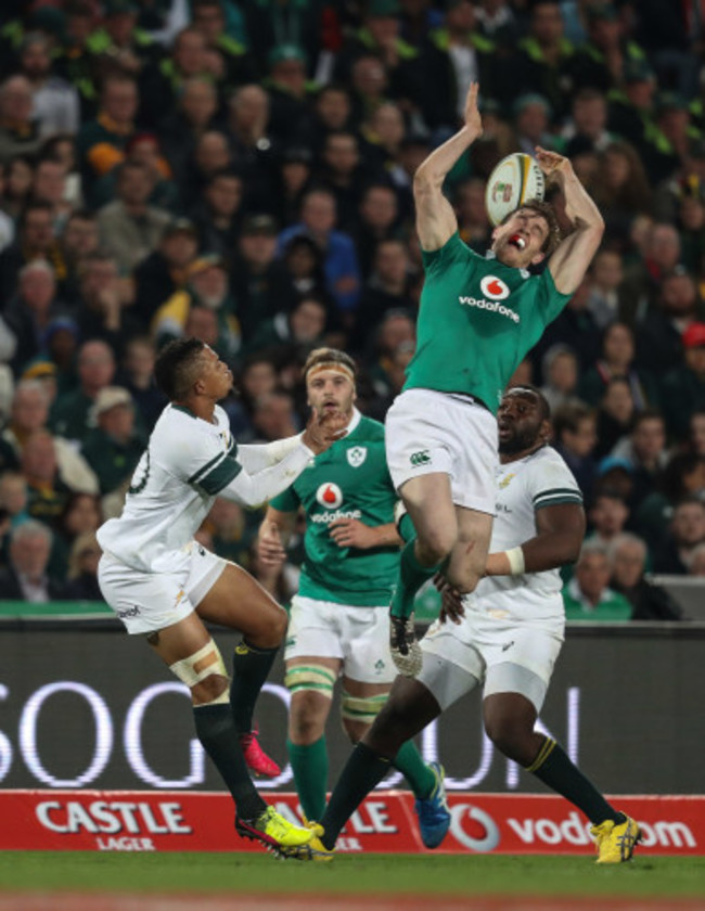 Ireland’s Andrew Trimble and Springboks Elton Jantjies