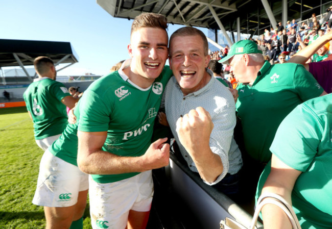 Shane Daly celebrates after the game