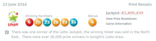 lotto ie results last night