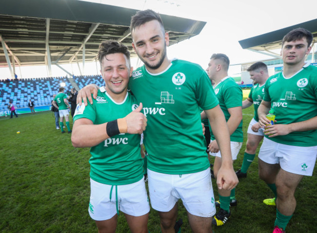 Niall Saunders and Greg Jones celebrate