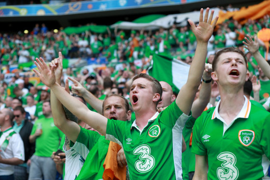 Ireland fans before the game