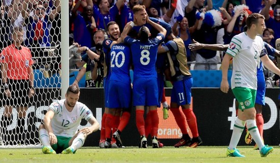 Antoine Griezmann celebrates his second goal