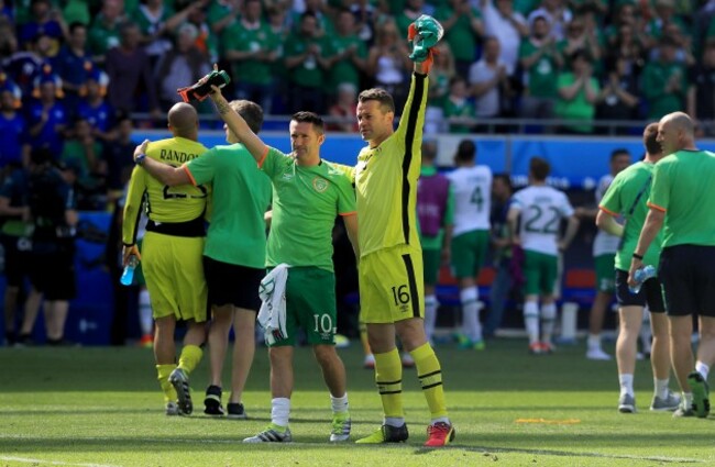 Robbie Keane and Shay Given