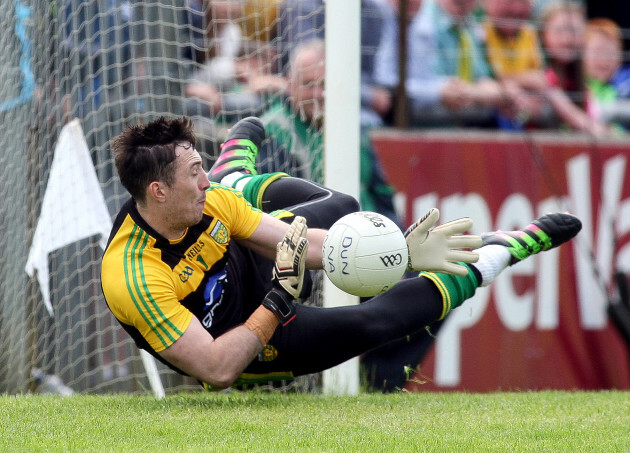 Anthony McGinley denies Sean Quigley from the penalty spot