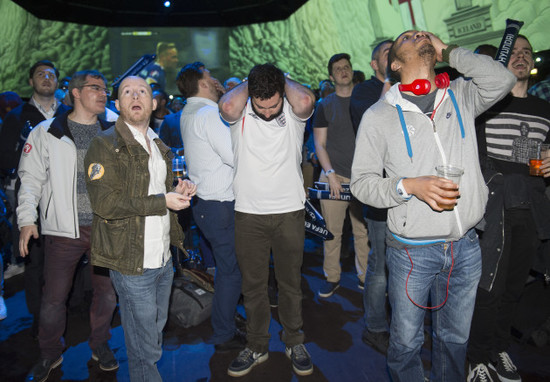 Fans watch the England v Iceland match - Hyundai FanDome