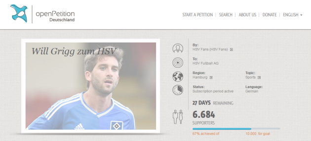 Will Grigg petition