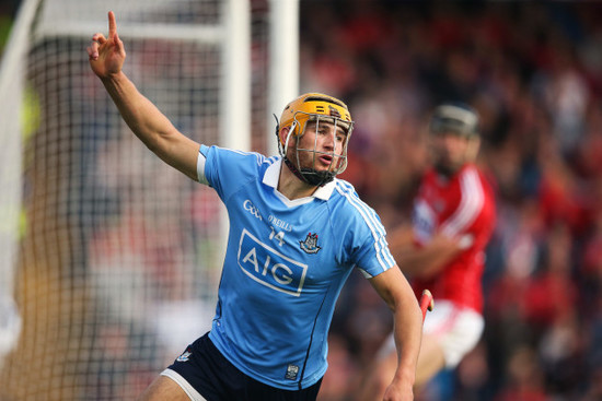 Eamonn Dillon celebrates scoring a goal