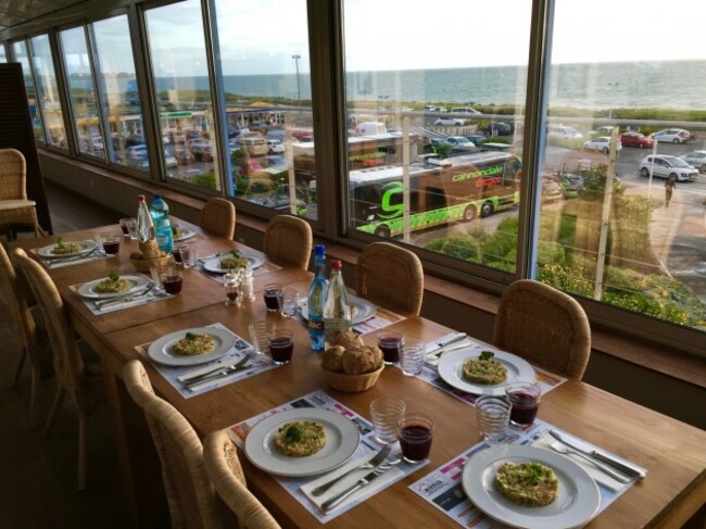 the-opening-stages-of-this-tour-de-france-are-taking-place-in-normandy-along-the-northern-coast-by-the-english-channel-the-riders-have-a-good-view-from-their-dining-table-each-day-for-breakfast-and-dinner-