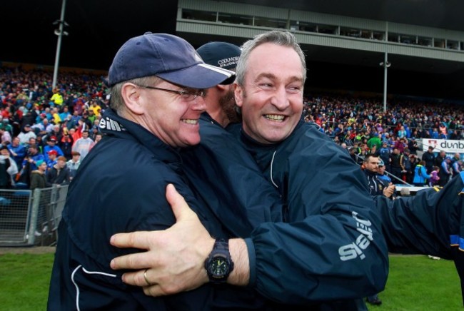 Michael Ryan celebrates at the final whistle