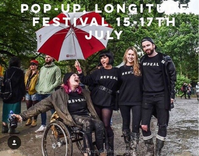 *announcement* @repealproject POP-UP @longitudefest July 15-17th. Come find us as the @freesafelegal Abortion Rights Campaign Stand, come on by for a chat, photo or to sign our petition. We are delighted to be collaborating with Rachel Prendergast Spollen from ARC on this, she has made this happen. Photo credit to the amazing @ruthlessimagery , who we are delighted to have working with us on our project. Shout out to all the supporters repping down at @castlepalooza . Also if you have friends going and you want a jumper (this is slightly gas) but tell them to get you one rather than buying online. Pop-up sales are more cost and time effective for our project. Thanks so much for the support thus far, all helping towards fundraising for our partner organisation @freesafelegal and giving this cause visibility , make it seen this problem that needs to be heard. We also look forward to our working media partnership with @herdotie