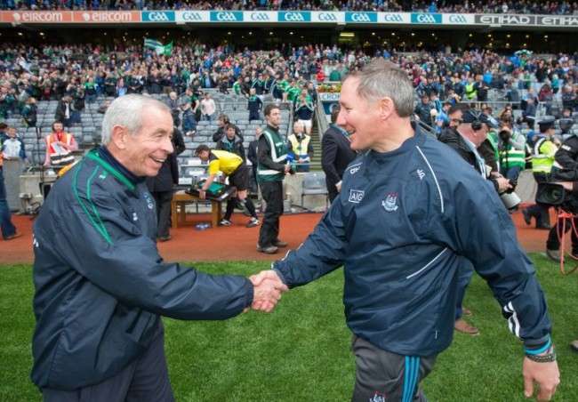 Jim Gavin shakes hands with Pete McGrath