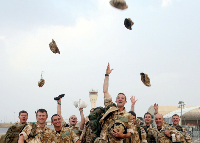 British troops fly home