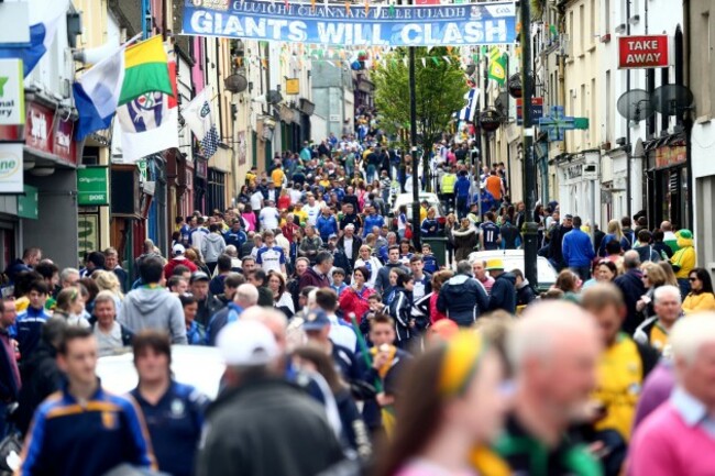 Monaghan and Donegal supporters in the town