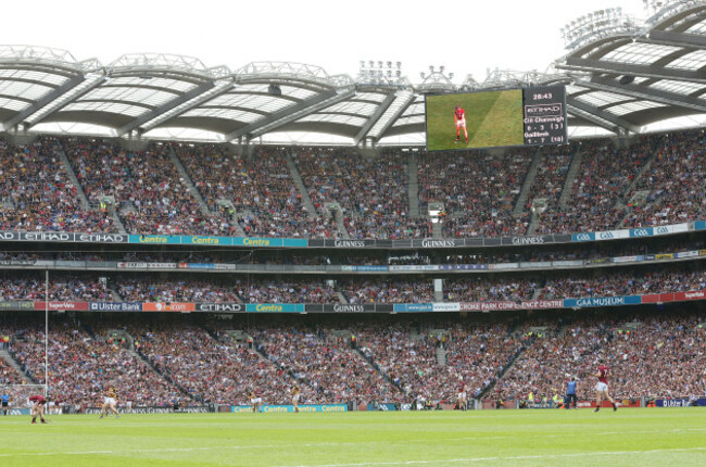 General view of the big screen in Croke Park