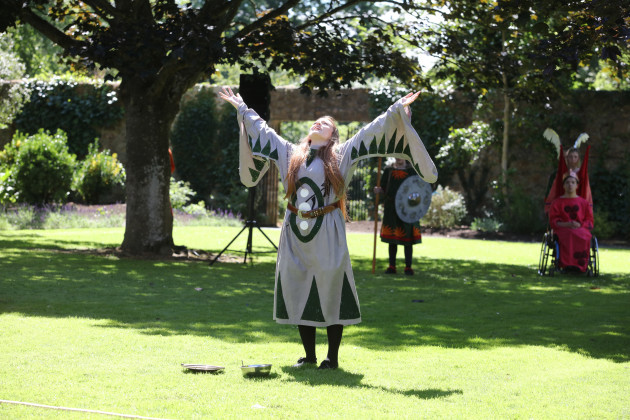 7/7/2016. Opening Of The Pearse Museum. Aeridheacht performed by a Tallaght Community Arts Production, recreates Fionn, at the opening of the Pearse Museum in St Endas Park, in Dublin. The Dramatic Spectacle was performed by Willie Pearse in St Endas prio