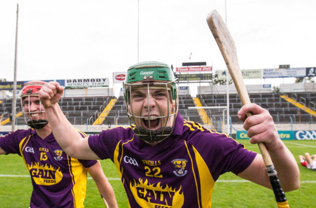 Aidan Nolan celebrates after the final whistle