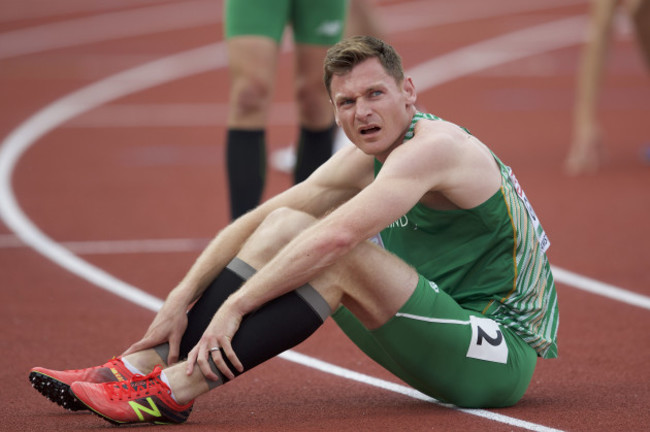 David Gillick dejected after the race