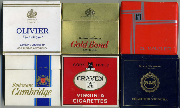 The VIrtual Tobacconist - flat 20s packets of Cigarettes c 1970