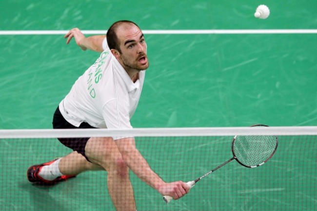 Scott Evans in action against Gergely Krausz