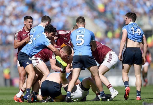 Dublin and Westmeath players scuffle