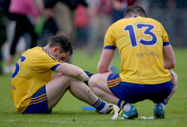 Cathal Cregg and Ciaran Murtagh dejected after the game