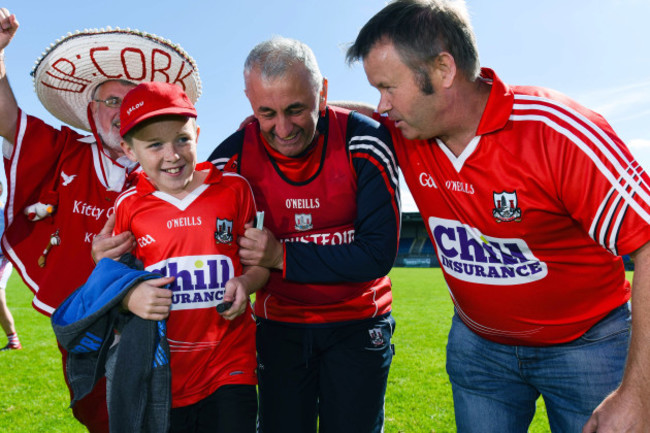 Peadar Healy and Cork fans celebrate