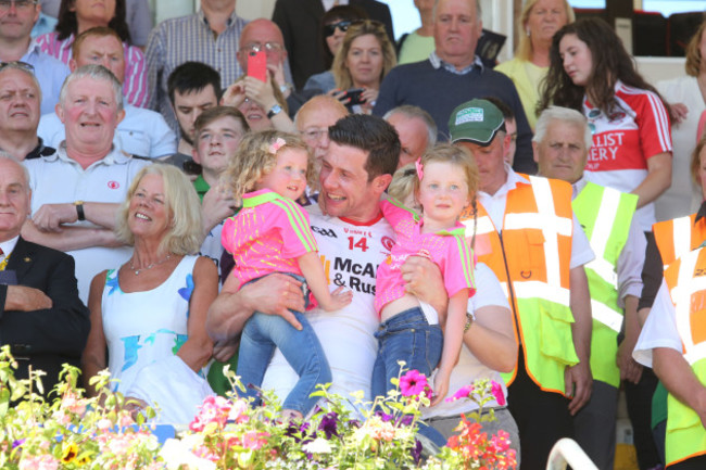 Sean Cavanagh with his daughters Clara and Eva