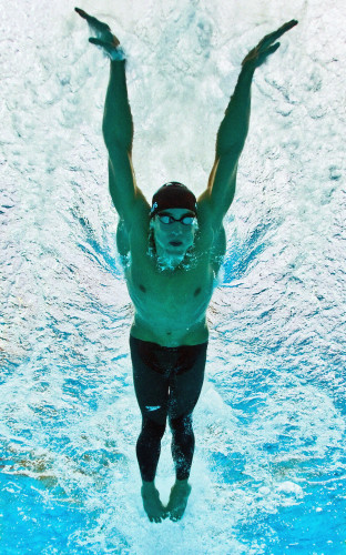 Michael Phelps in action
