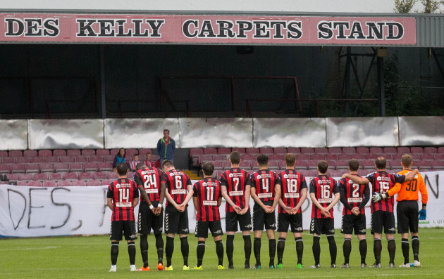 Bohs' stand for a minutes silence for Des Kelly