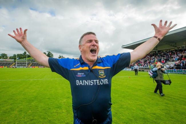 Liam Kearns celebrates the final whistle