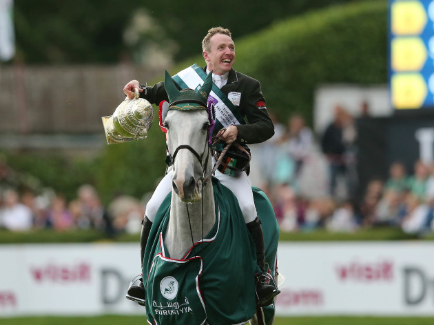 Greg Patrick Broderick celebrates with The Furusiyya FEI Nations Cup