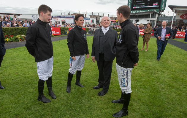 Michael D. Higgins with Luke Dempsey, Kate Walsh and Ian McCarthy